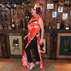 High slit Hawaiian dress